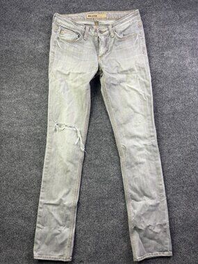 Big Star Skinny Jeans Womens 26R Gray Light Wash Low Rise Stretch Ripped 26x32